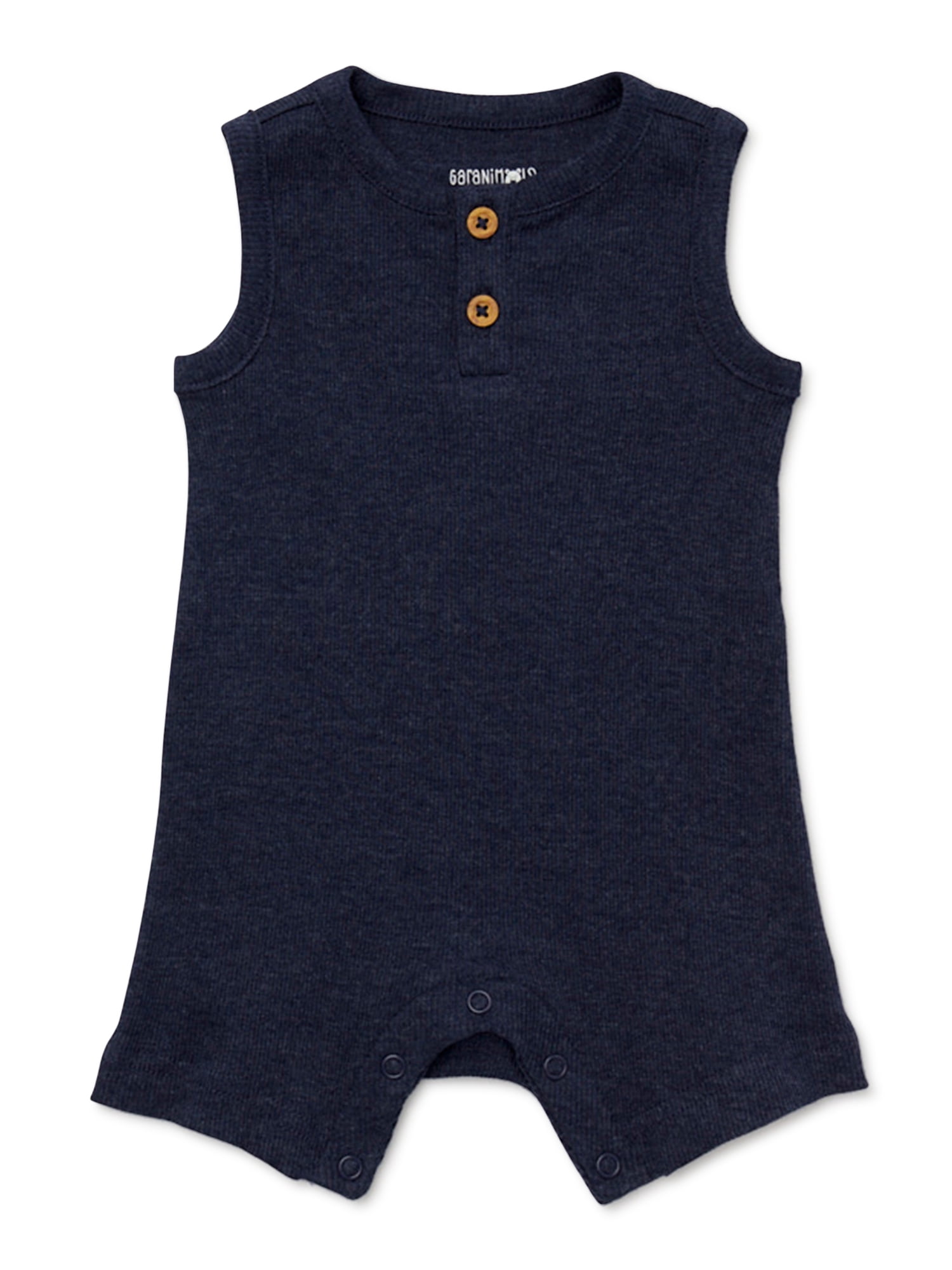 Garanimals Baby Boy Solid Tank Henley Romper, Sizes 024 Months