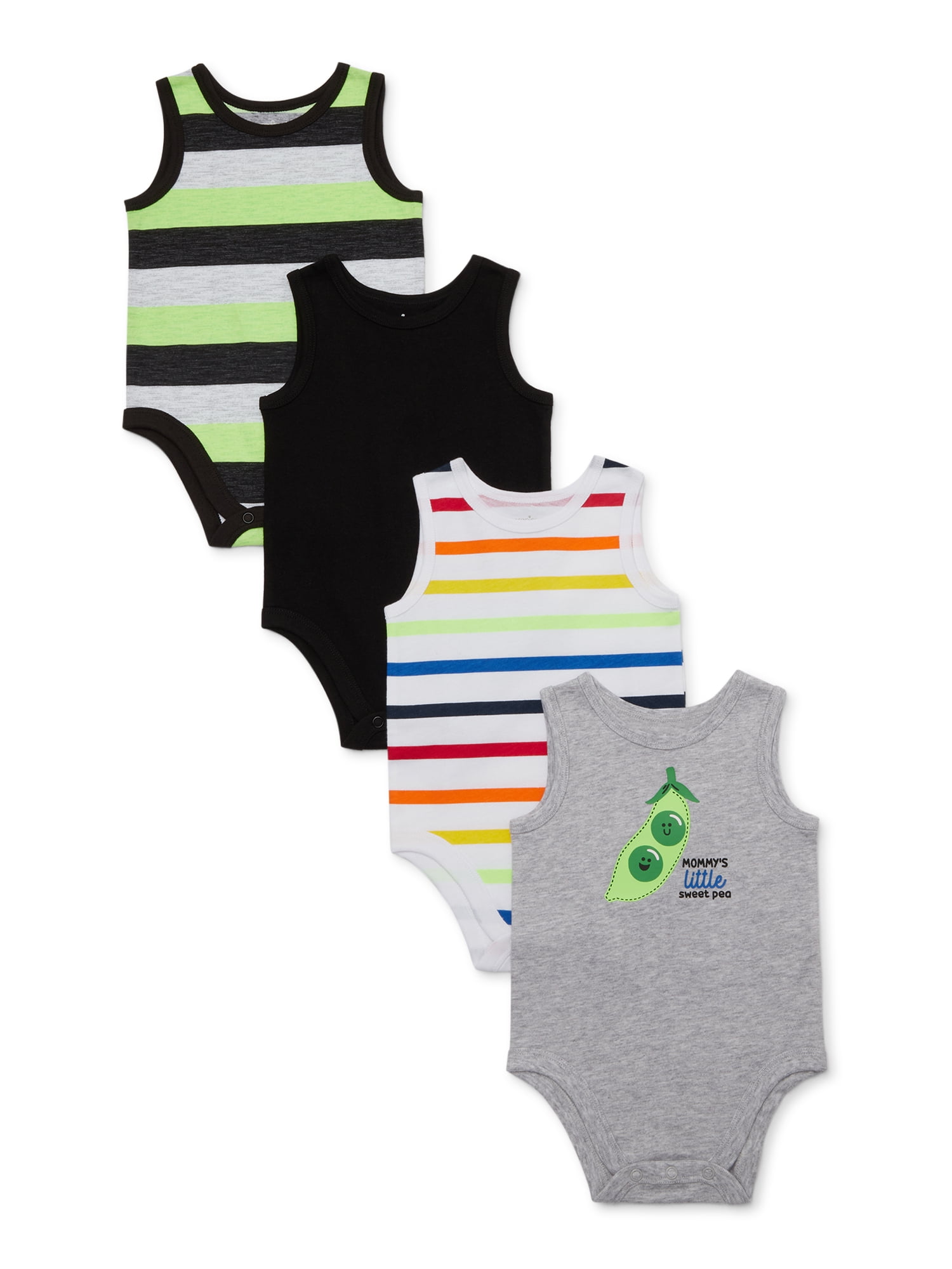 Garanimals Baby Boy Tank Bodysuit MultiPack, 4pc
