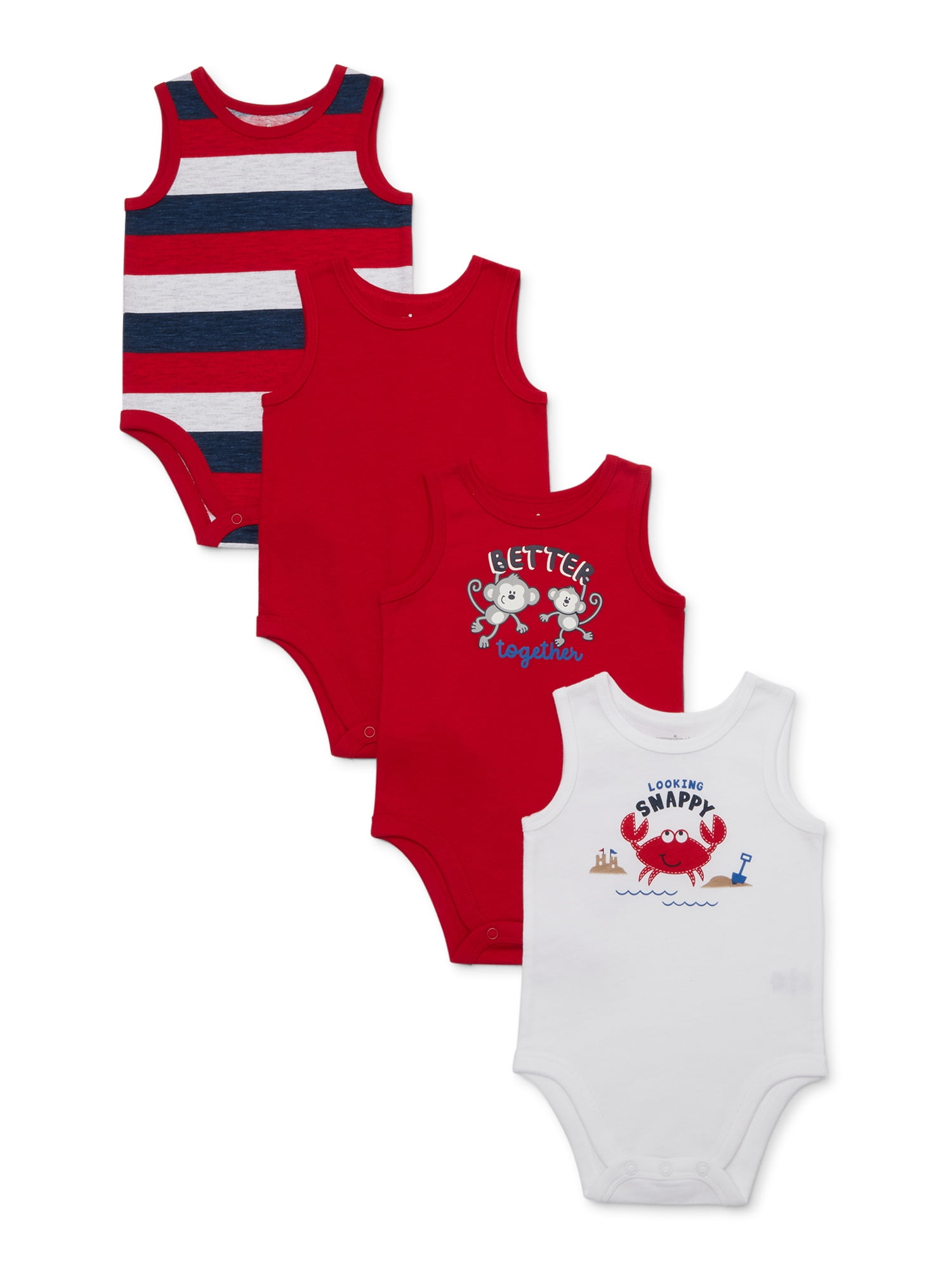 Garanimals Baby Boy Tank Bodysuit MultiPack, 4pc
