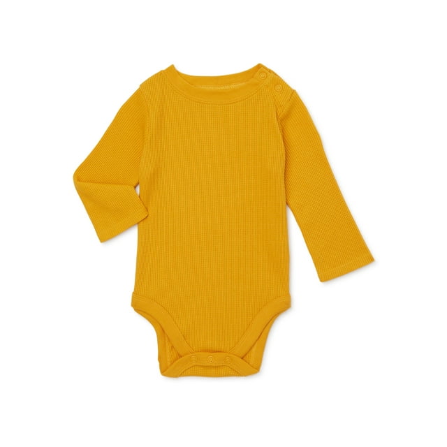Garanimals Baby Boy Thermal Bodysuit with Long Sleeves, Sizes 0/3