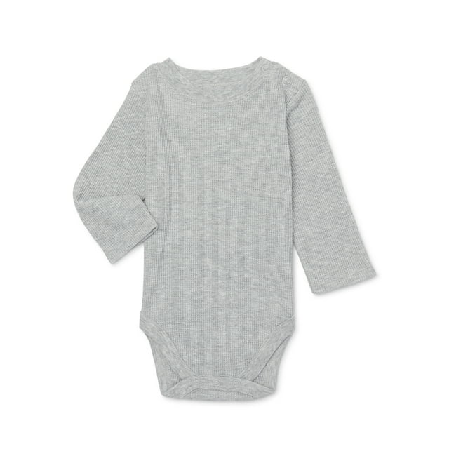 Garanimals Baby Boy Thermal Bodysuit with Long Sleeves, Sizes 0/3