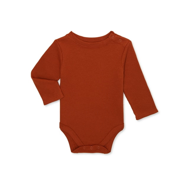 Garanimals Baby Boy Thermal Bodysuit with Long Sleeves, Sizes 0/3