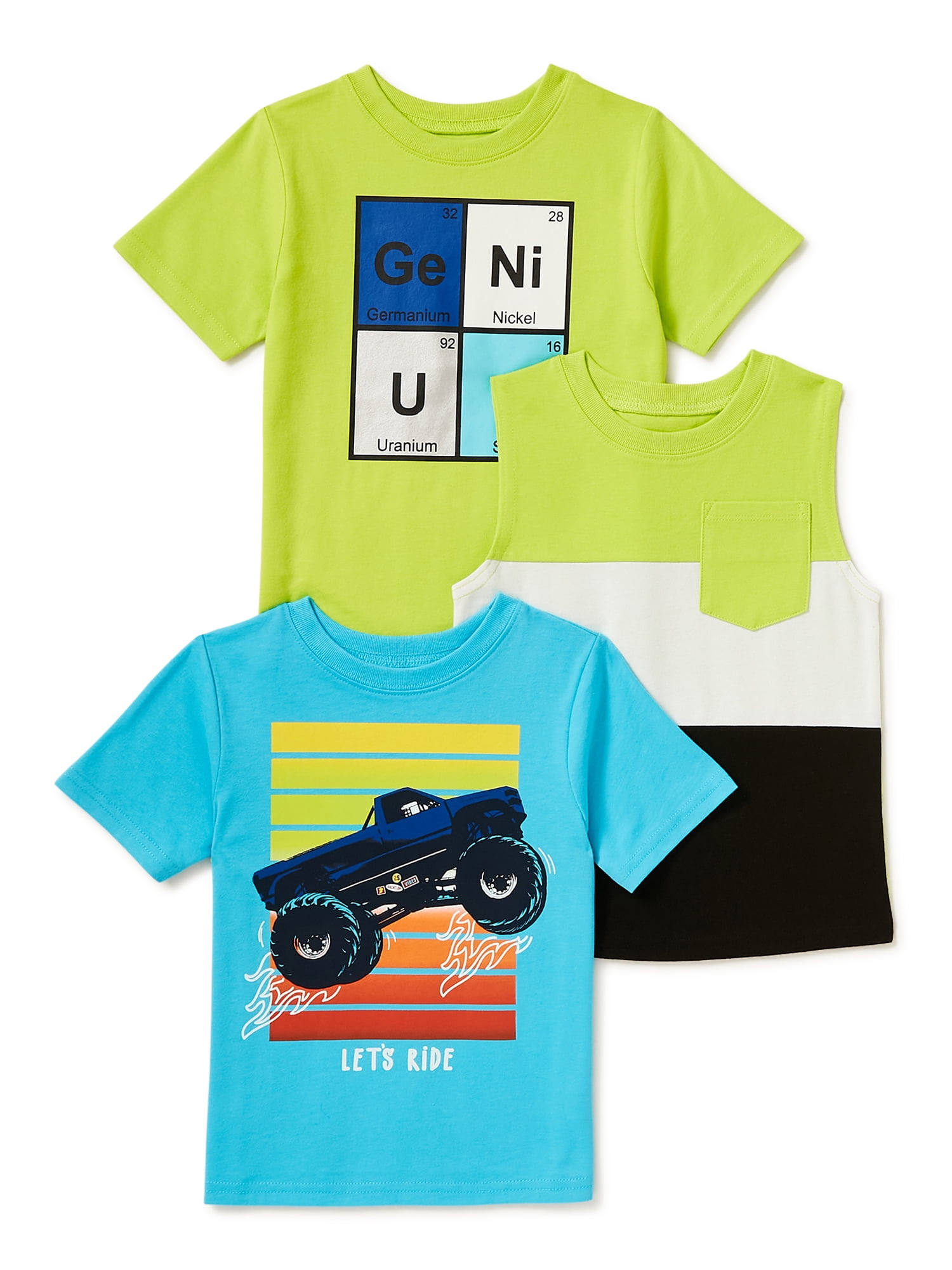 Garanimals Baby Boy & Toddler Boy T-Shirts & Tank Multipack, 3-Pack ...
