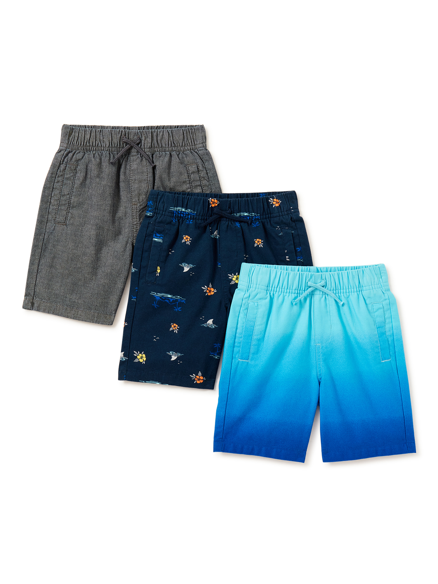 Garanimals Baby Boy & Toddler Boy Twill Shorts Multipack, 3Pack, 12M5T