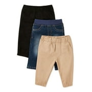 Garanimals Baby Boys' Basic Woven Pants, 3-Pack, Sizes 0/3M-24M