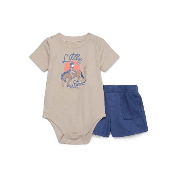 Garanimals Baby Boy Bodysuit & Shorts, 2-piece Outfit Set, Sizes 0-24 Months