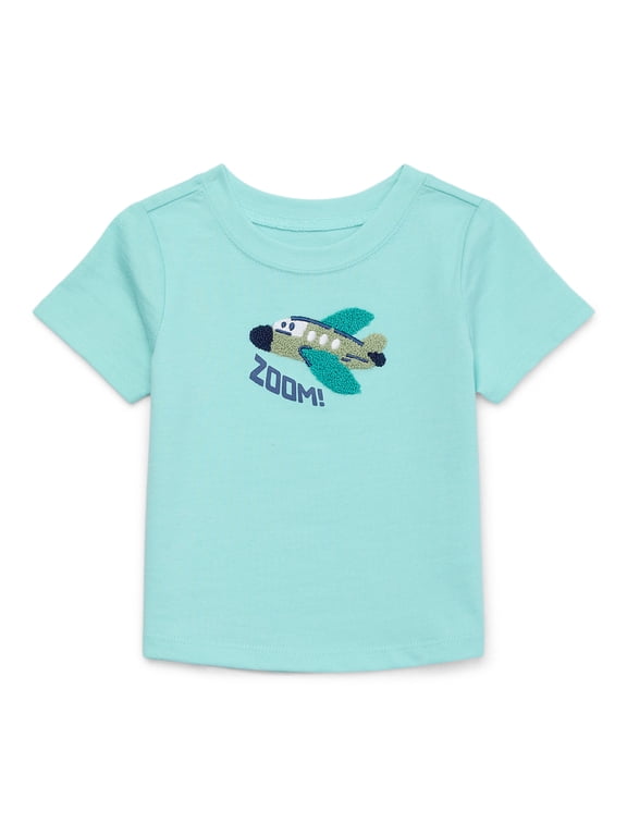 Baby Boy Short Sleeve Chenille Graphic T-Shirt, Sizes 0-24 Months