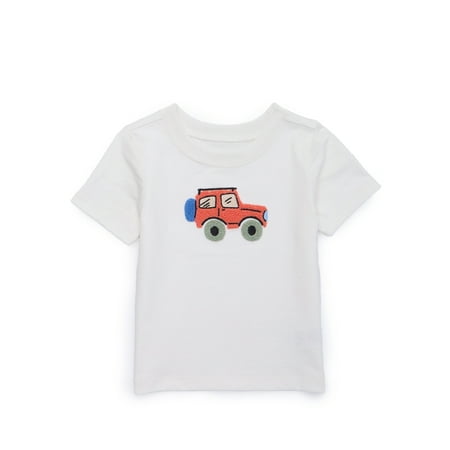 Garanimals Baby Boy Short Sleeve Chenille Graphic T-Shirt, Sizes 0-24 Months