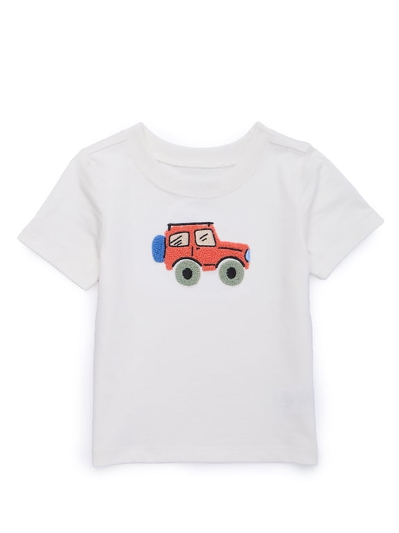 Baby Boy Short Sleeve Chenille Graphic T-Shirt, Sizes 0-24 Months