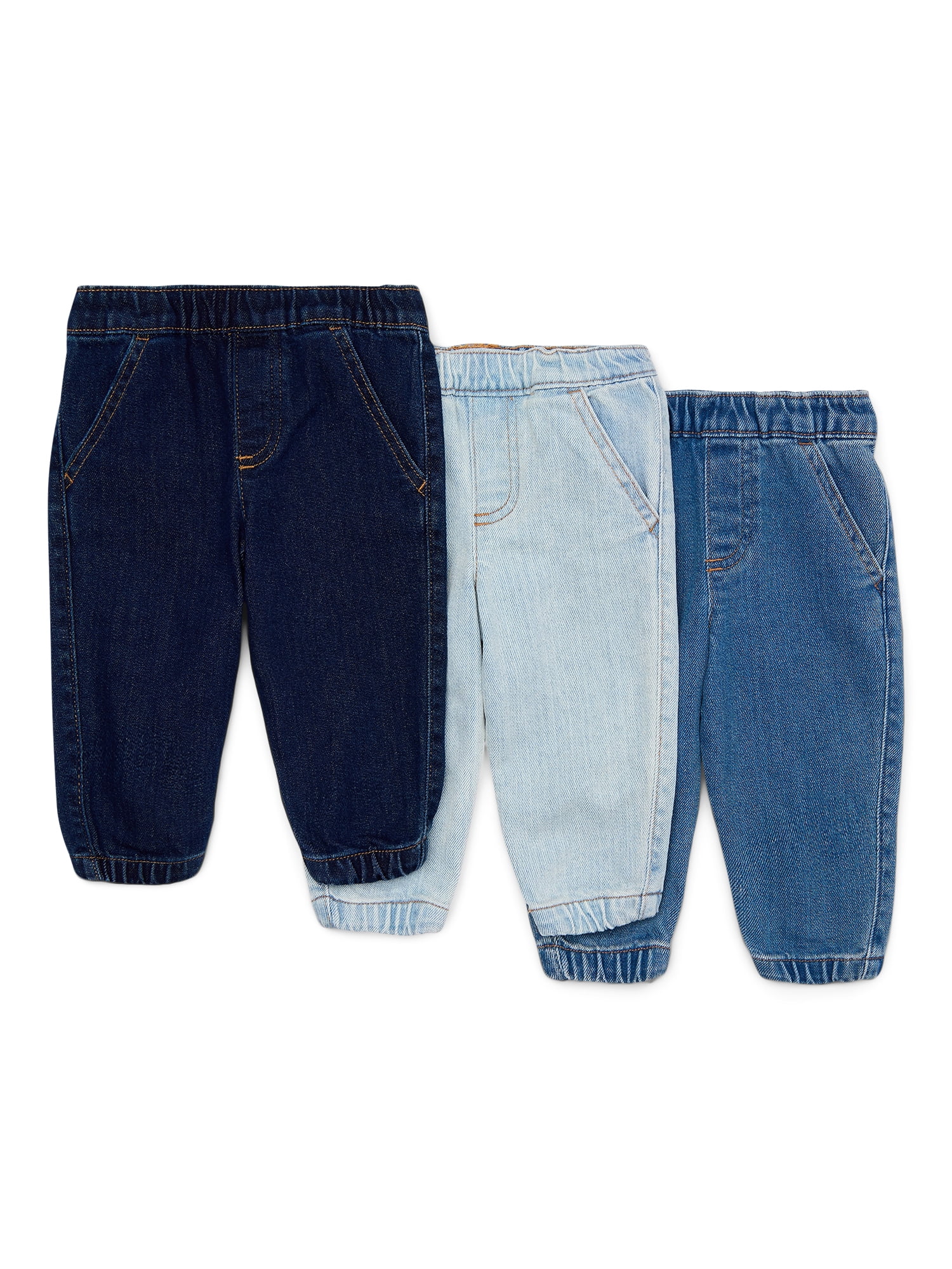 Garanimals Baby Boy Denim Joggers Multipack, 3Pack, Sizes 024 Months