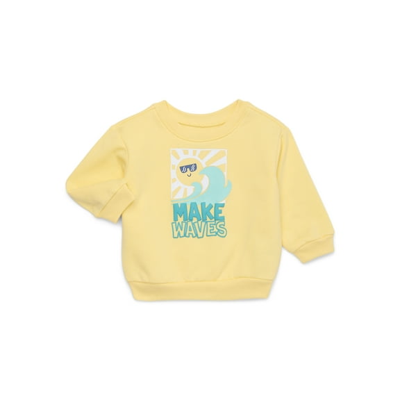 Garanimals Baby Boys Fleece Graphic Sweatshirt with Long Sleeves, Sizes 0-24 Months