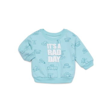 Garanimals Baby Boys Fleece Graphic Sweatshirt with Long Sleeves, Sizes 0-24 Months