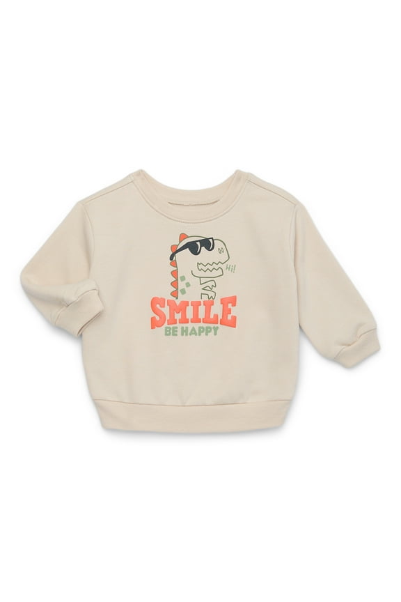 Baby Boys Fleece Graphic Sweatshirt with Long Sleeves, Sizes 0-24 Months