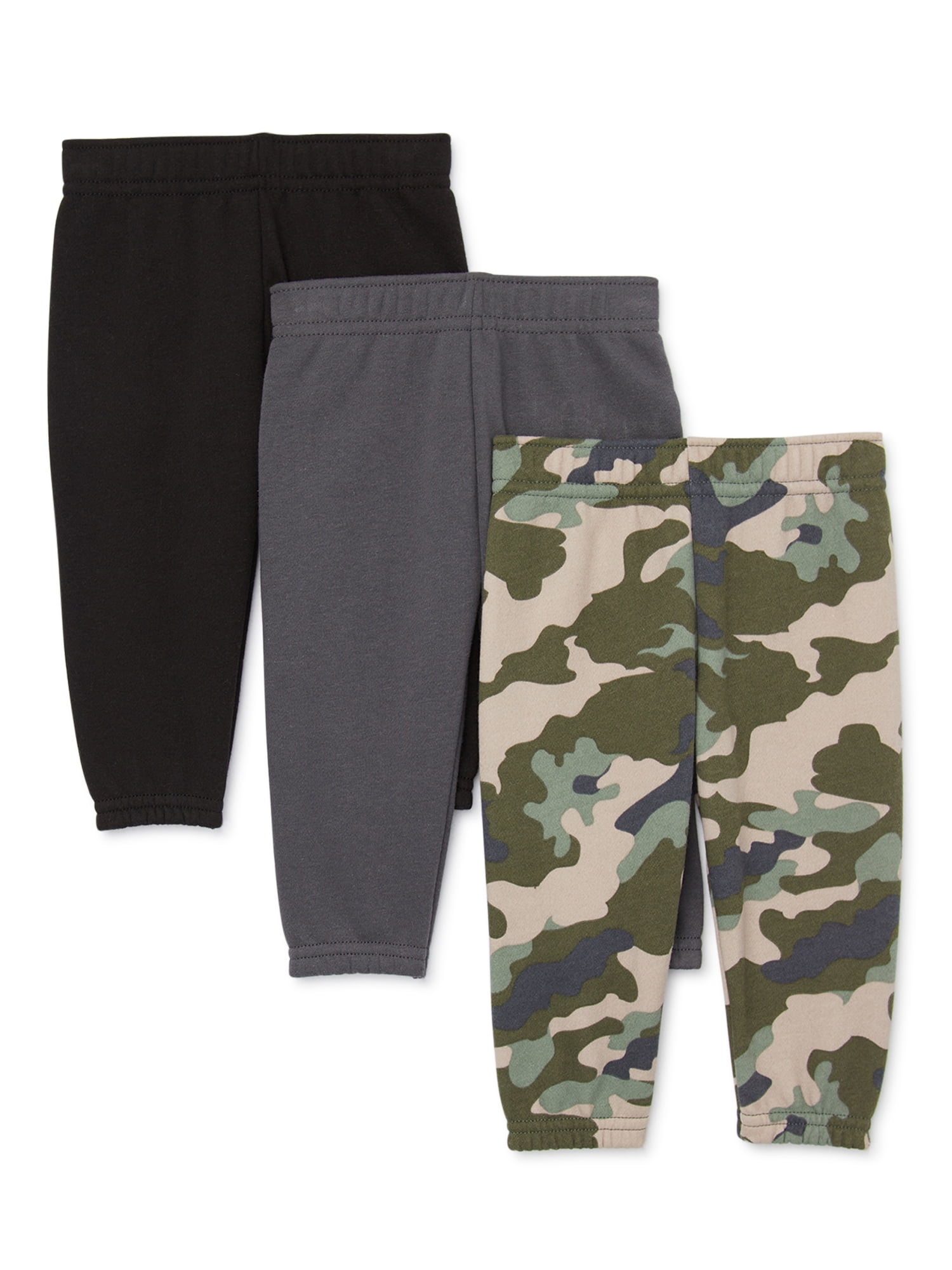 Garanimals Baby Boys' Fleece Jogger Pants, 3Pack, Sizes 6M24M