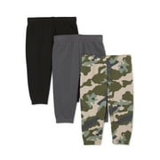 Garanimals Baby Boys' Fleece Jogger Pants, 3-Pack, Sizes 6M-24M
