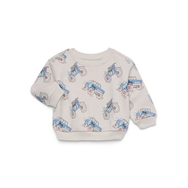 Garanimals Baby Boys Fleece Printed Sweatshirt with Long Sleeves, Sizes 0-24 Months