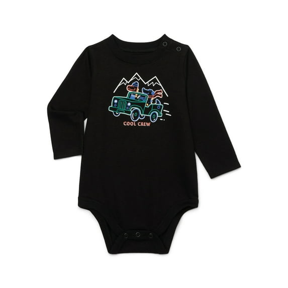 Garanimals Baby Boys Holiday Graphic Print Bodysuit with Long Sleeves, Sizes 0-24M