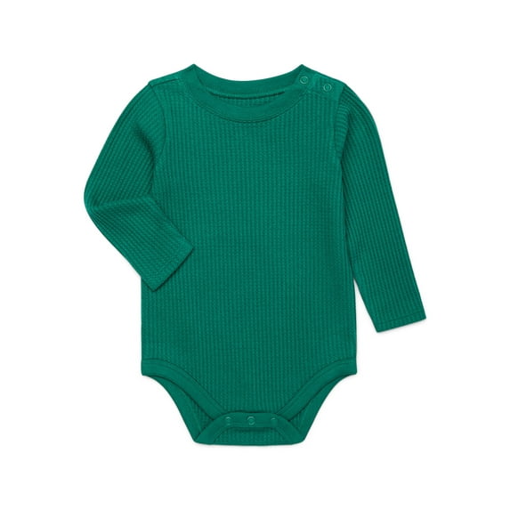 Garanimals Baby Boys Holiday Waffle Knit Bodysuit with Long Sleeves, Sizes 0-24M