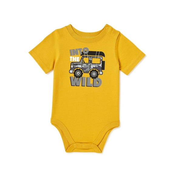 Garanimals Baby Boys "Into the Wild" Short Sleeve Bodysuit, 0/3M-24M