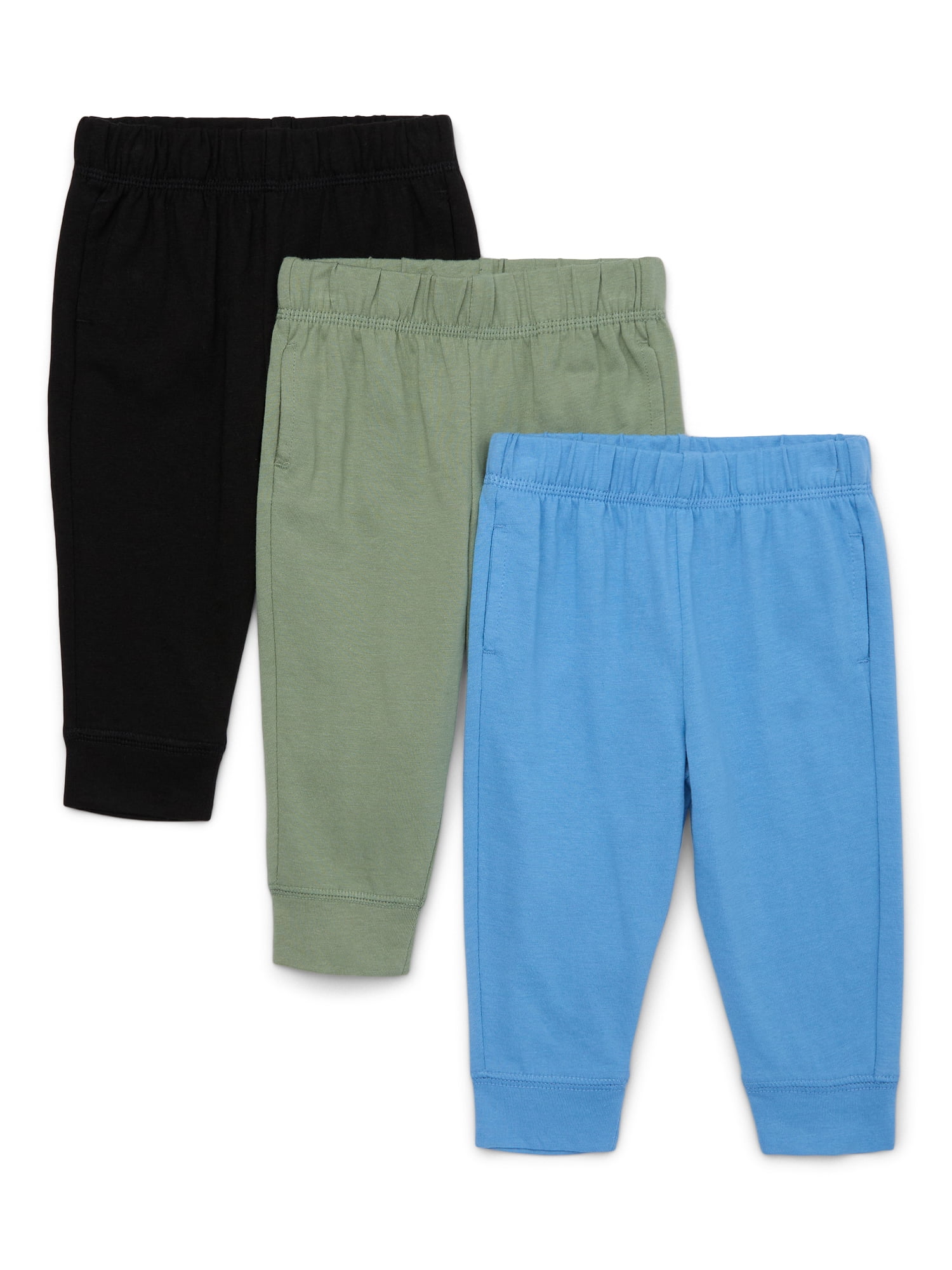 Garanimals Baby Boy Jersey Joggers Multipack, 3-Pack, Sizes 0-24 Months
