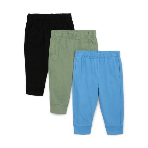 Garanimals Baby Boy Jersey Joggers Multipack, 3-Pack, Sizes 0-24 Months