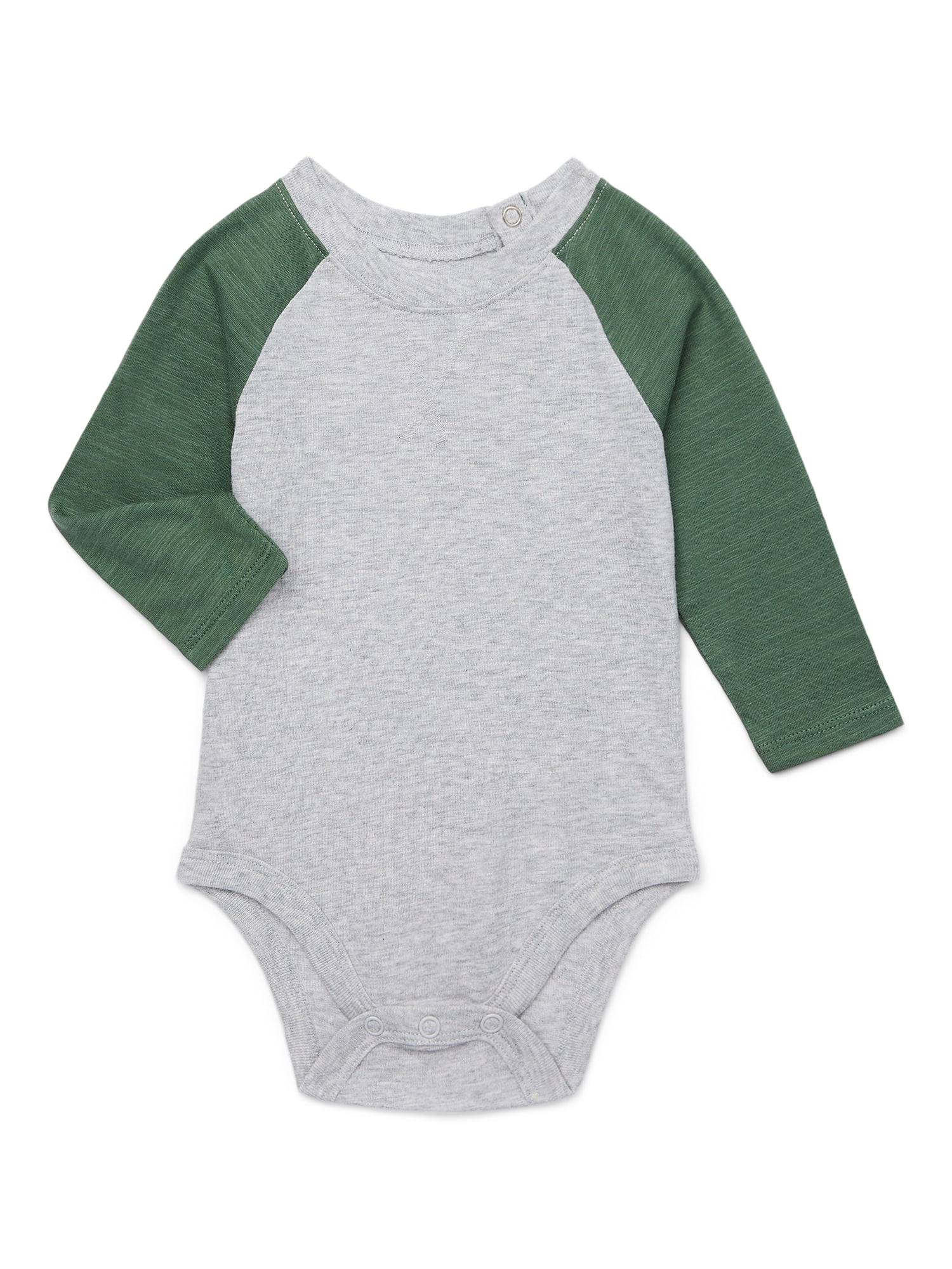 Garanimals Baby Boy Long Sleeve Solid Raglan Bodysuit, Sizes 0-24 Months