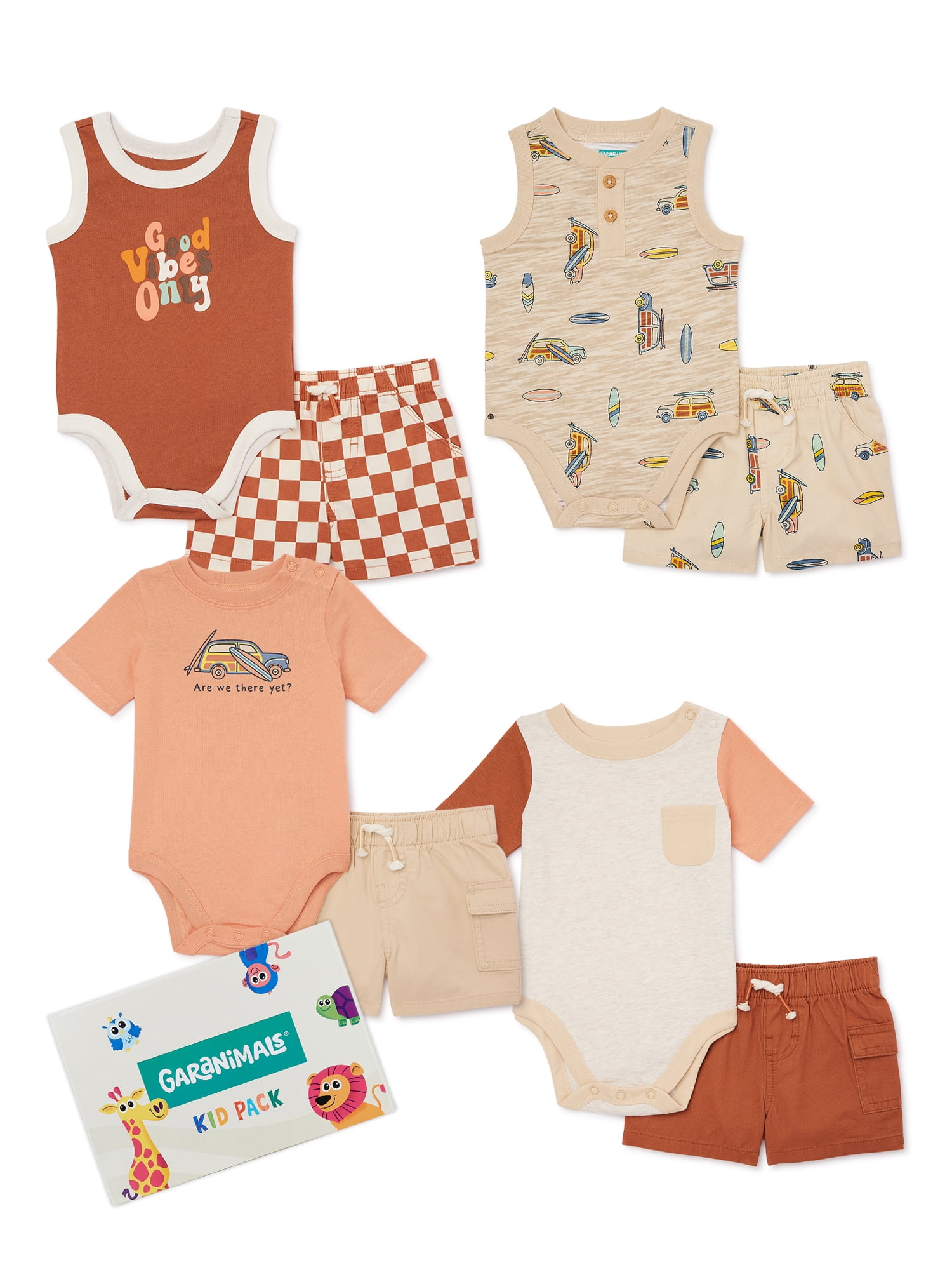 Garanimals Baby Boys Mix and Match Outfits Kid Pack, 10-Piece, Sizes 0/3-24  Months 