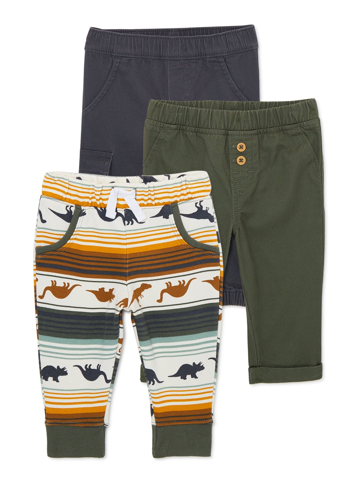Garanimals Baby Boys Pants, 3Pack, Sizes 0/3M24M