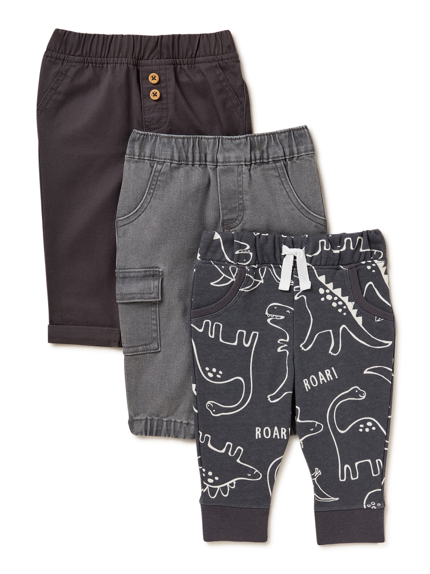 Garanimals Baby Boys Pants, 3Pack, Sizes 0/3M24M