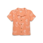 Garanimals Baby Boys' Print Button Front Knit Cabana Shirt, Sizes 0M-24M