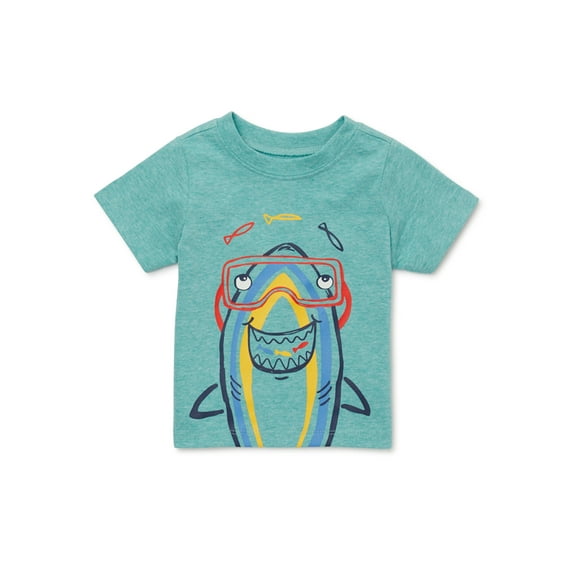 Garanimals Baby Boys Short Sleeve Graphic Tee, Sizes 0-24 Months