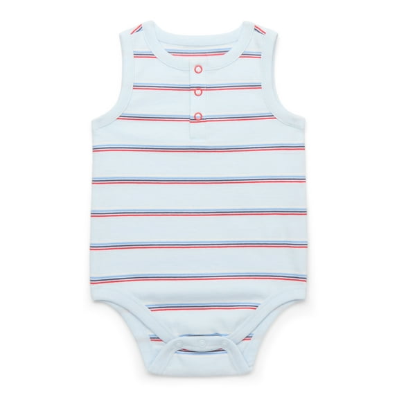 Garanimals Baby Boys' Striped Henley Tank Bodysuit, Sizes 0M-24M
