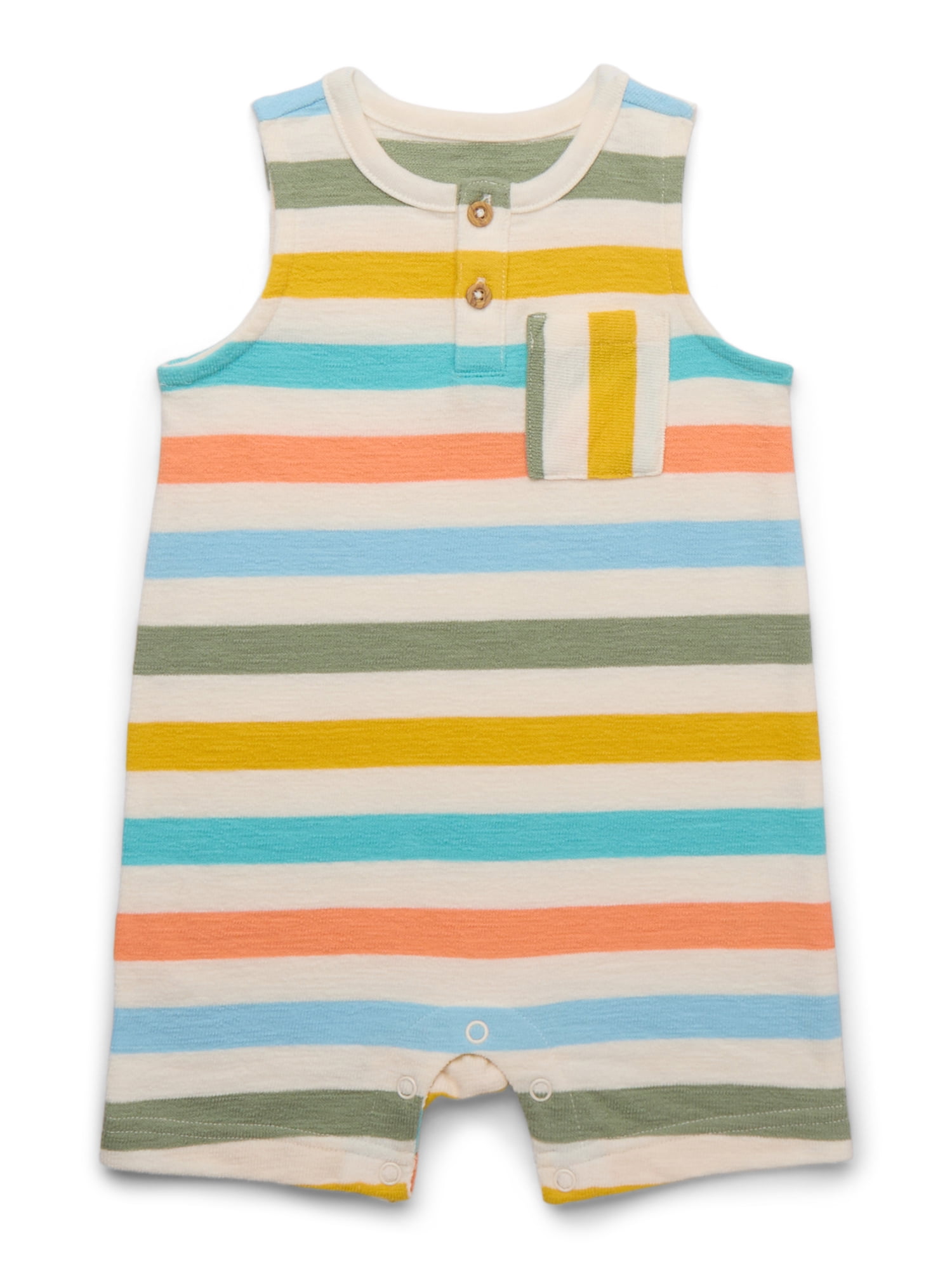Garanimals Baby Boys Striped Knit Tank Romper, Sizes 0M-24M - Walmart.com