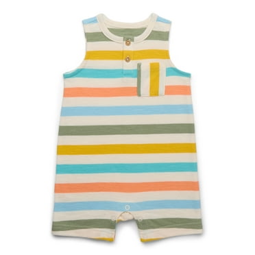 Garanimals Baby Boys Striped Knit Tank Romper, Sizes 0M-24M