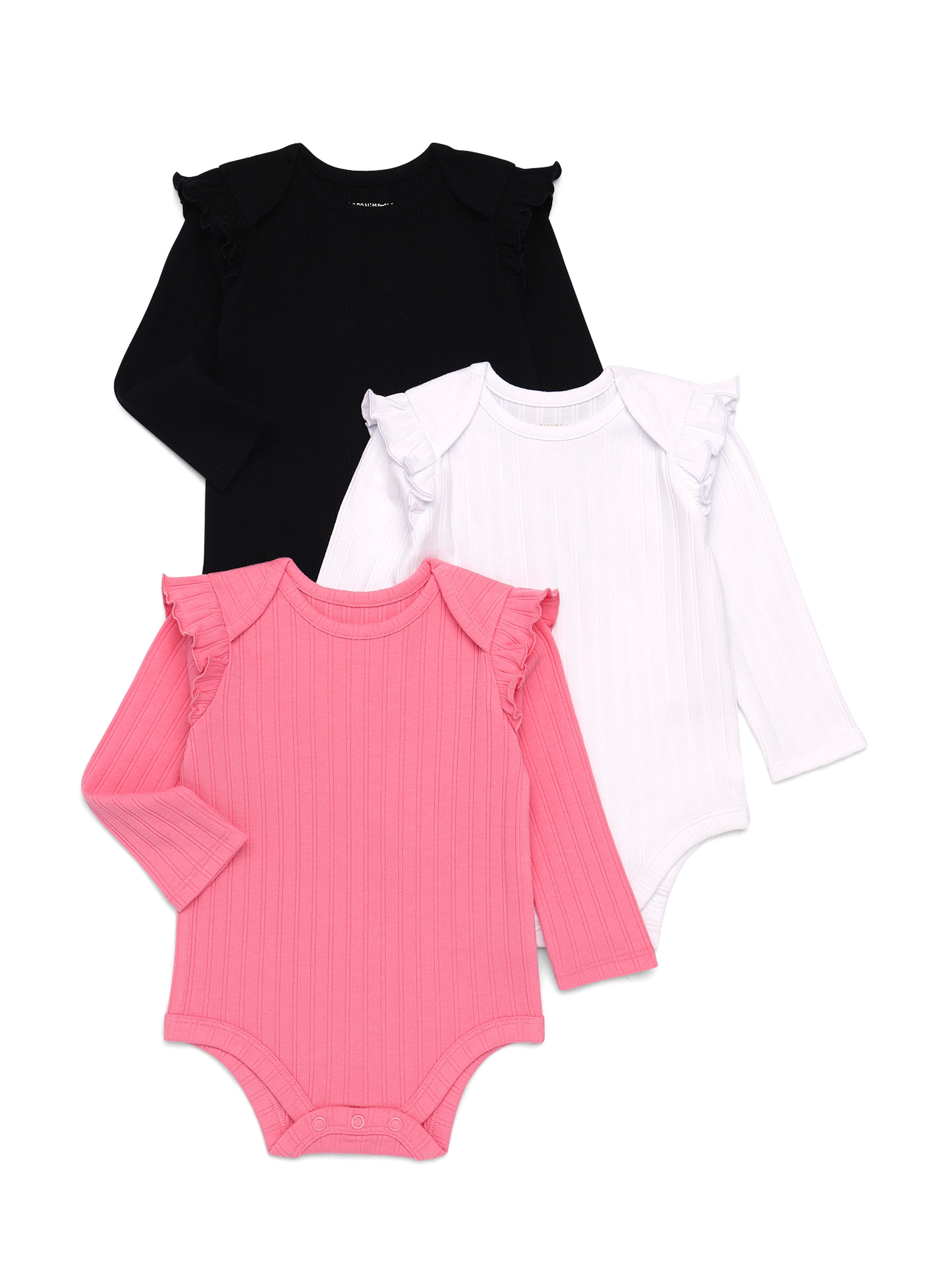 Garanimals Baby Girl Long Sleeve Hacci Rib Bodysuit, Sizes 0-24