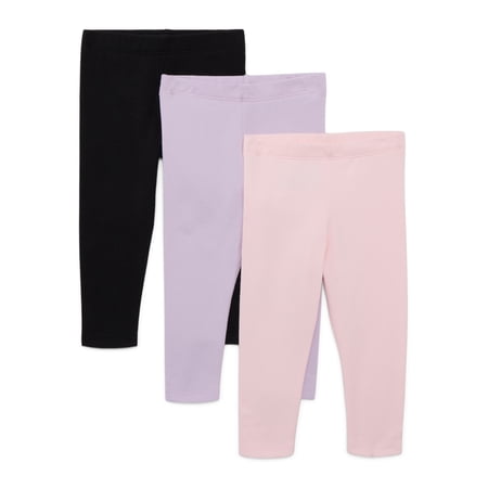 Garanimals Newborn, Baby & Toddler Girl Cotton Pull-on Leggings, Sizes 0M–6T, Single & 3-pack