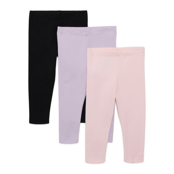 Garanimals Baby Girls Jersey Leggings, 3-Pack, Sizes 0M-24M