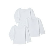 Garanimals Baby Girl Basic T-Shirt with Long Sleeves, 3-Pack, Sizes 0/3M-24M