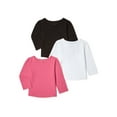thumbnail image 1 of Garanimals Baby Girl Basic T-Shirt with Long Sleeves, 3-Pack, Sizes 0/3M-24M, 1 of 4