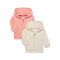 Garanimals Baby Girl Butter Fleece Zip Up Hoodie Multipack, 2-Piece ...