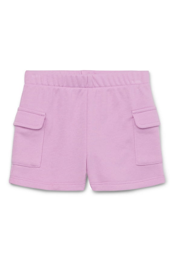 Baby Girl Cargo Pocket French Terry Shorts, Sizes 0-24 Months