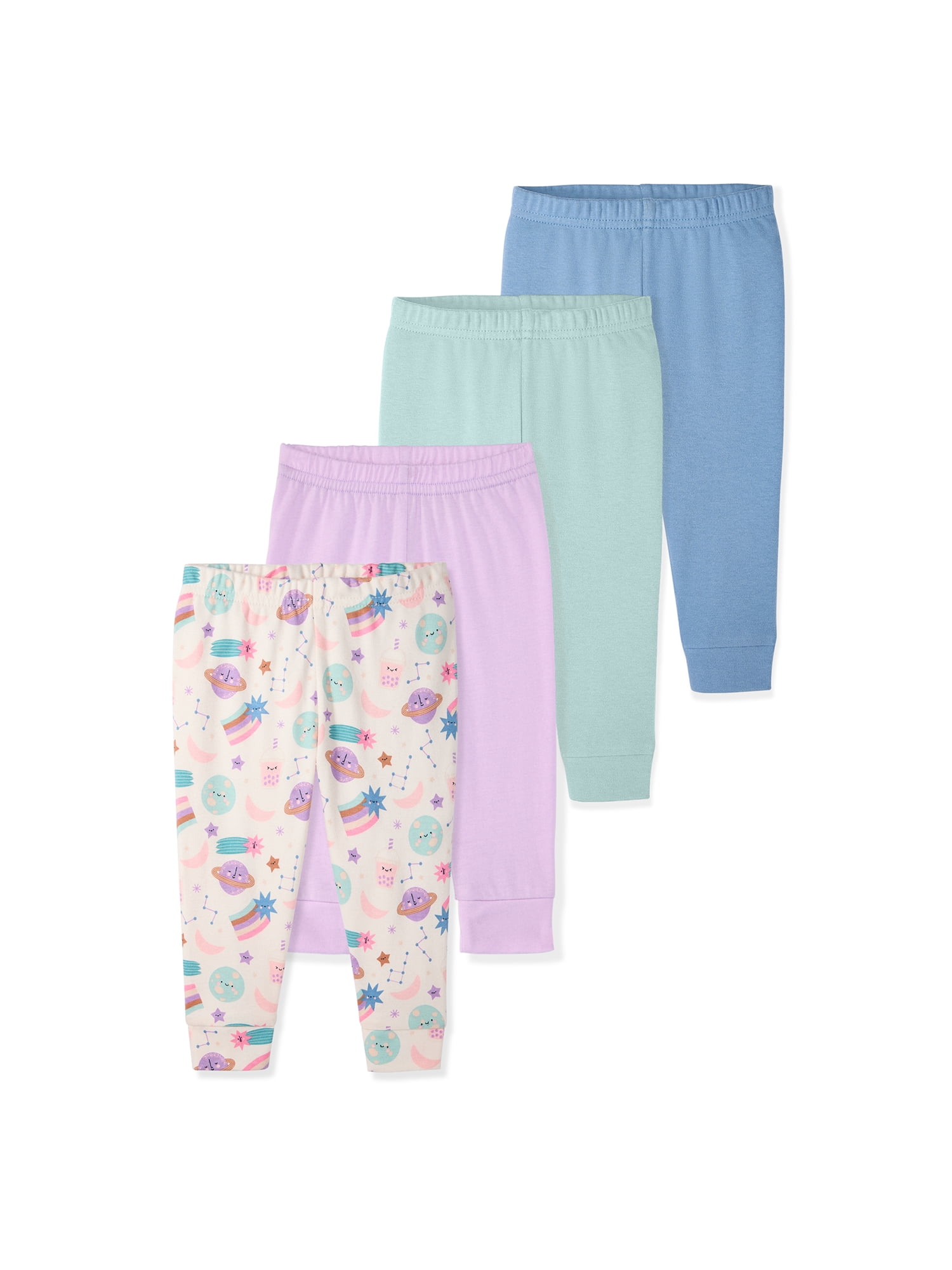 Garanimals Newborn & Baby Girl 100% Cotton Jogger Pants, Sizes 0–24M, Single or 4-Pack