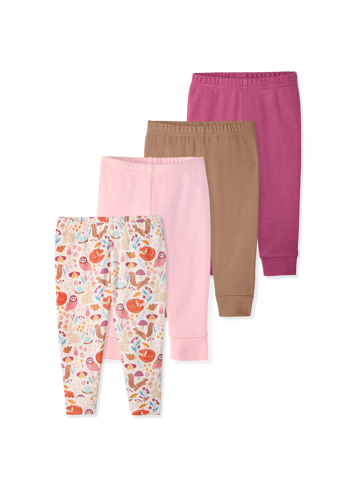 Garanimals Newborn & Baby Girl 100% Cotton Jogger Pants, Sizes 0–24M, Single or 4-Pack