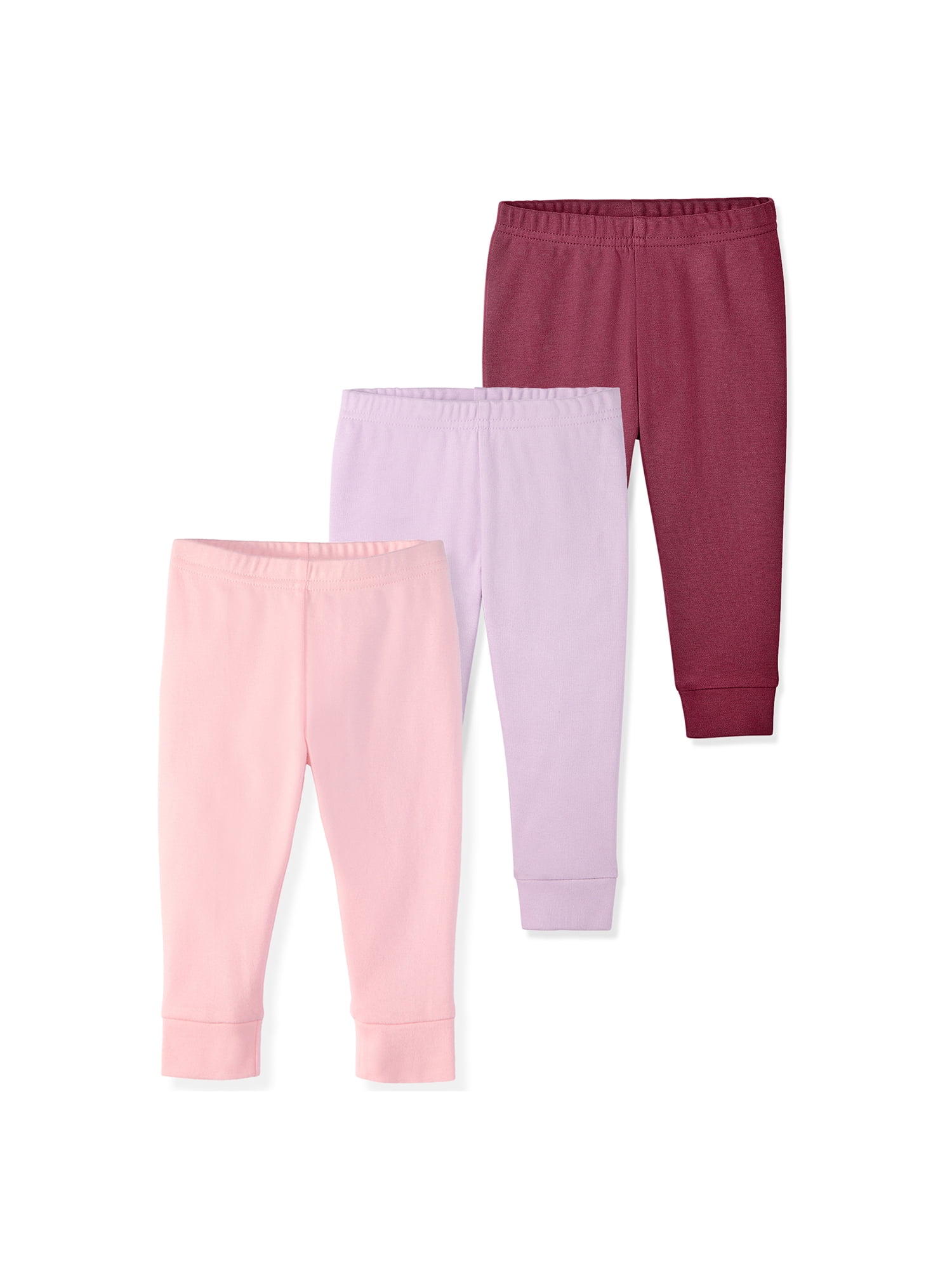 Garanimals Newborn & Baby Girl 100% Cotton Jogger Pants, Sizes 0–24M, Single or 4-Pack