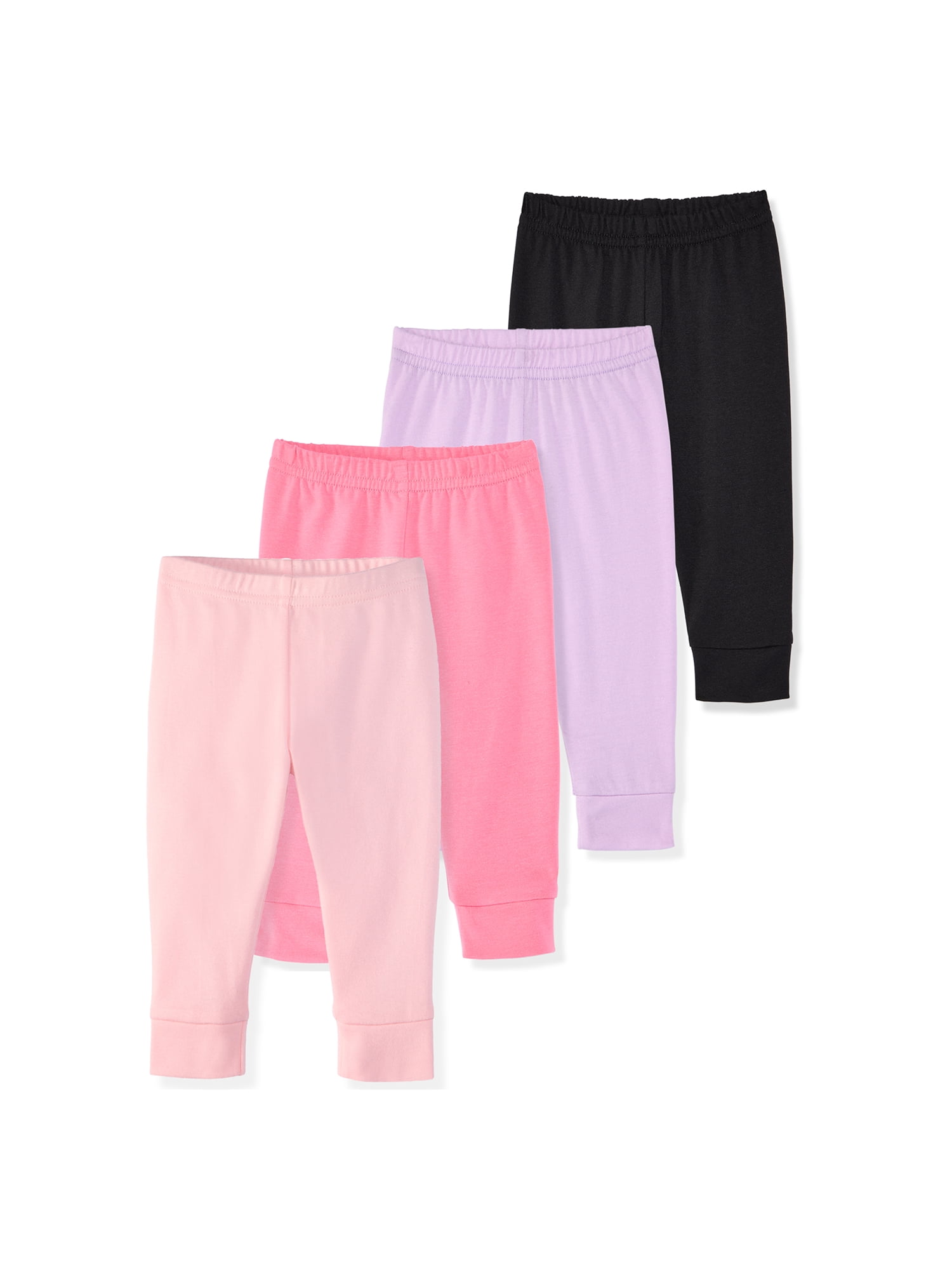 Garanimals Newborn & Baby Girl 100% Cotton Jogger Pants, Sizes 0–24M, Single or 4-Pack
