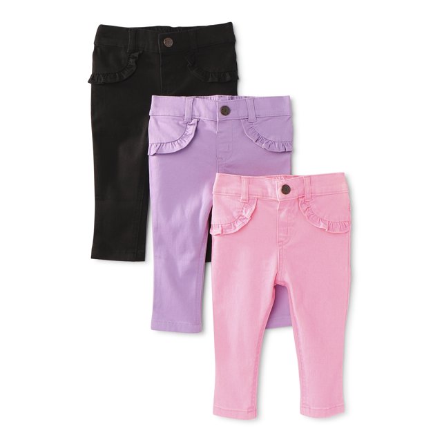 Garanimals Baby Girl Denim & Twill Pants, 3pk