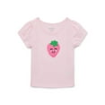 thumbnail image 1 of Garanimals Baby Girl Short Sleeve Scallop Neck Embroidered T-Shirt, Sizes 0-24 Months, 1 of 5