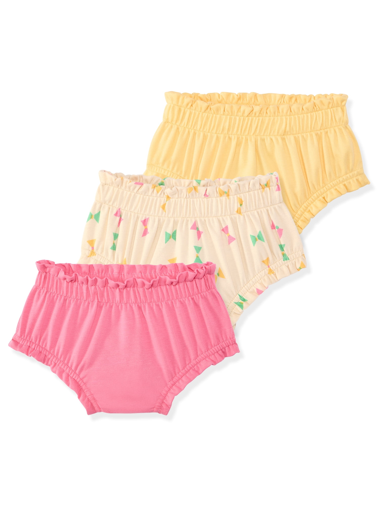 Garanimals Baby Girls Cotton Bloomers, 3-Pack, Sizes 0-24M