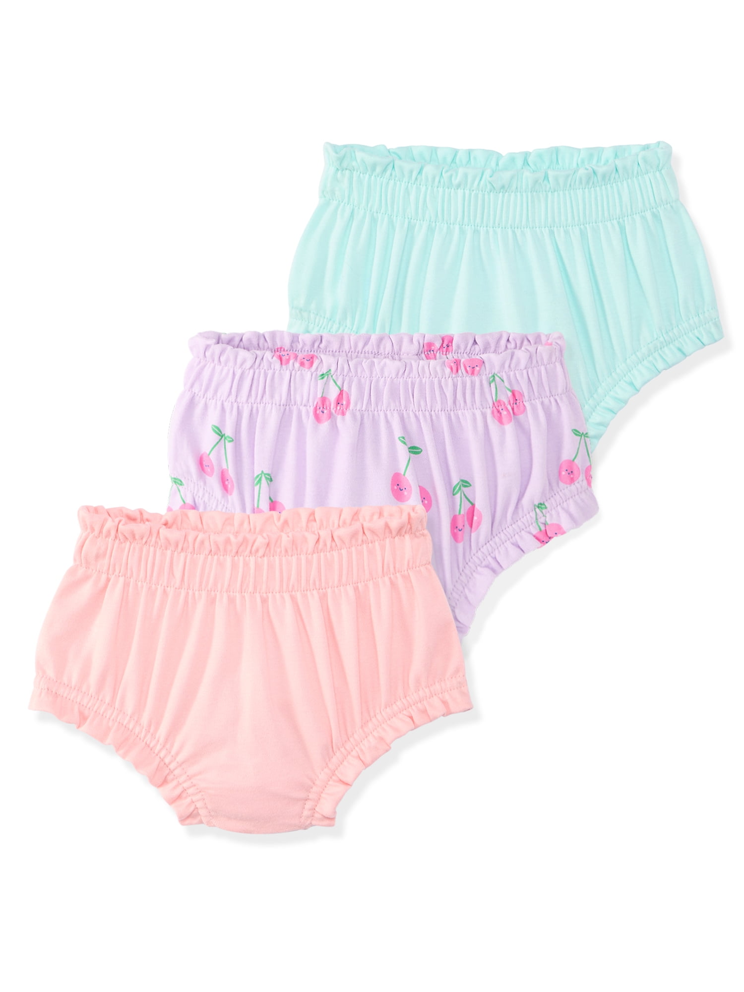 Garanimals Baby Girls Cotton Bloomers, 3-Pack, Sizes 0-24M