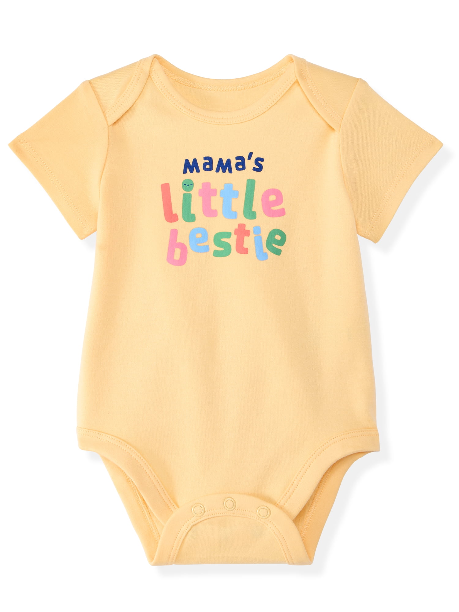 Garanimals Newborn & Baby Girl Cotton Lap-Shoulder Short-Sleeve Bodysuit, Sizes 0–24M